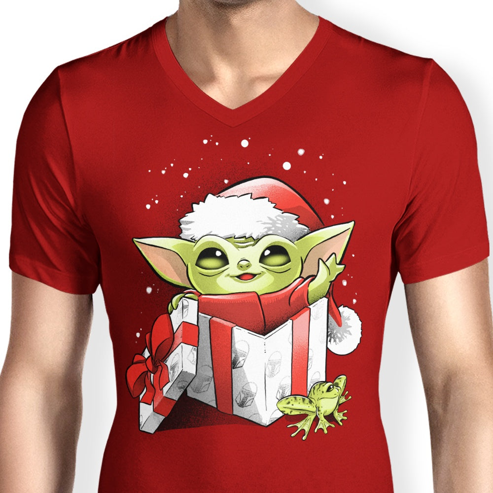 The Force of Christmas Men's V-Neck - Adult & Kids T-Shirts, Sweatshirts & Hoodies apparel design preview 2