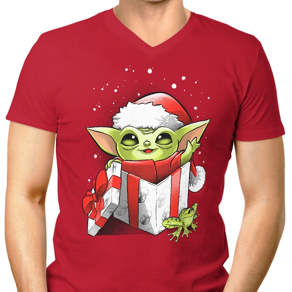 The Force of Christmas Men's V-Neck - Adult & Kids T-Shirts, Sweatshirts & Hoodies apparel design preview 1
