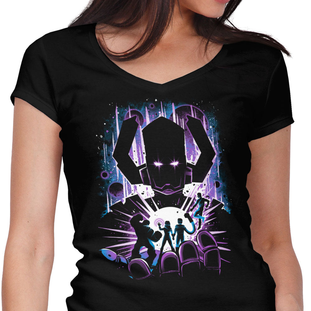 The Galactic Devastator Women's V-Neck - Adult & Kids T-Shirts, Sweatshirts & Hoodies apparel design preview 1
