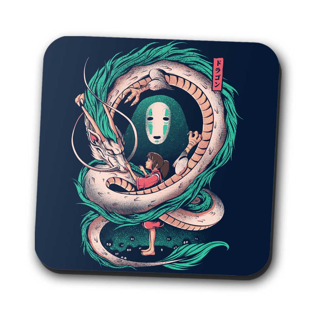 The Girl and Dragon Coasters - Adult & Kids T-Shirts, Sweatshirts & Hoodies apparel design preview 1