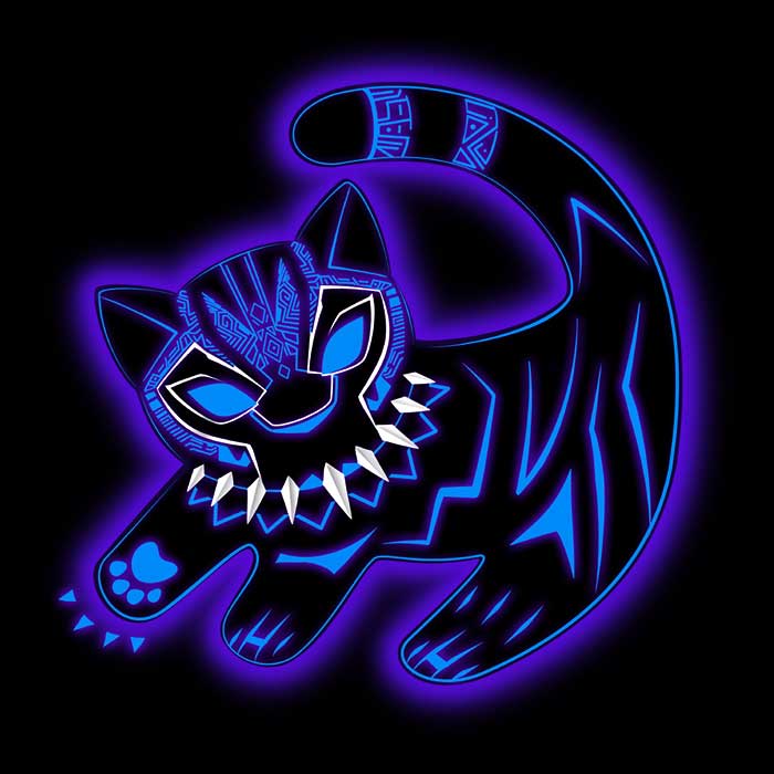 The Glowing Panther King - Adult & Kids T-Shirts, Sweatshirts & Hoodies apparel design preview 2