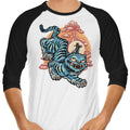 The Glowing Tiger 3/4 Sleeve Raglan - Adult & Kids T-Shirts, Sweatshirts & Hoodies apparel design preview 1