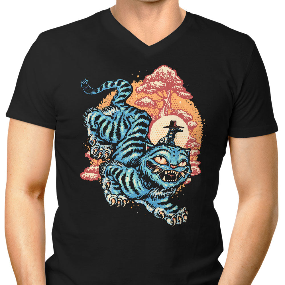 The Glowing Tiger Men's V-Neck - Adult & Kids T-Shirts, Sweatshirts & Hoodies apparel design preview 1