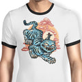 The Glowing Tiger Ringer - Adult & Kids T-Shirts, Sweatshirts & Hoodies apparel design preview 1