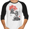The Great Deku Sumi-e 3/4 Sleeve Raglan - Adult & Kids T-Shirts, Sweatshirts & Hoodies apparel design preview 1