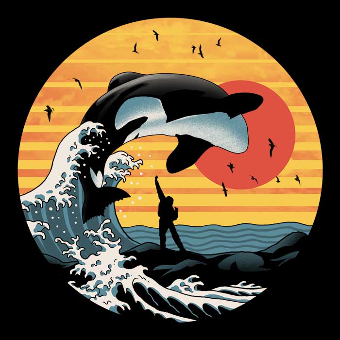 The Great Whale Off Kanagawa Coasters - Adult & Kids T-Shirts, Sweatshirts & Hoodies apparel design preview 1