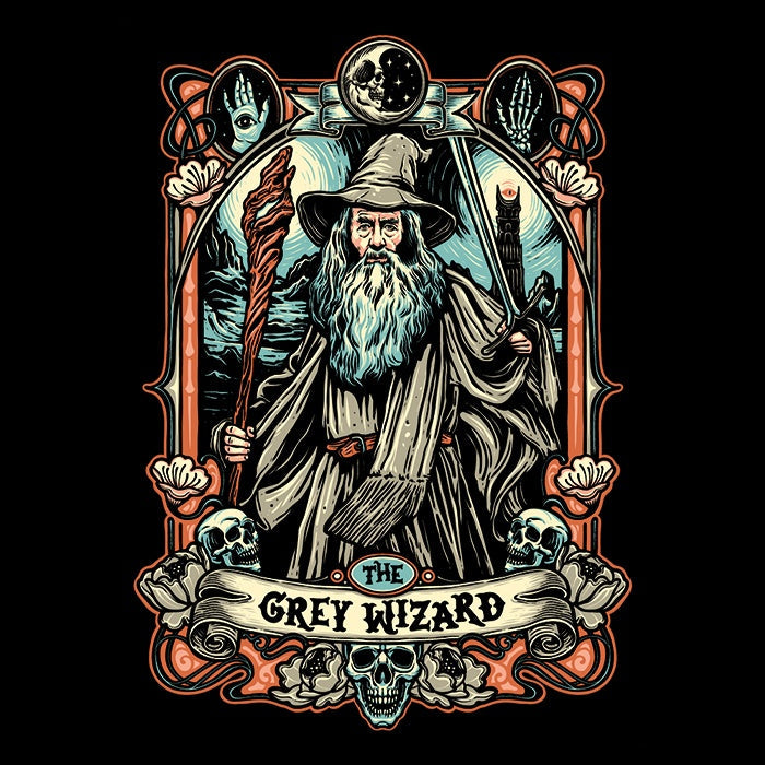 The Grey Wizard Coasters - Adult & Kids T-Shirts, Sweatshirts & Hoodies apparel design preview 1