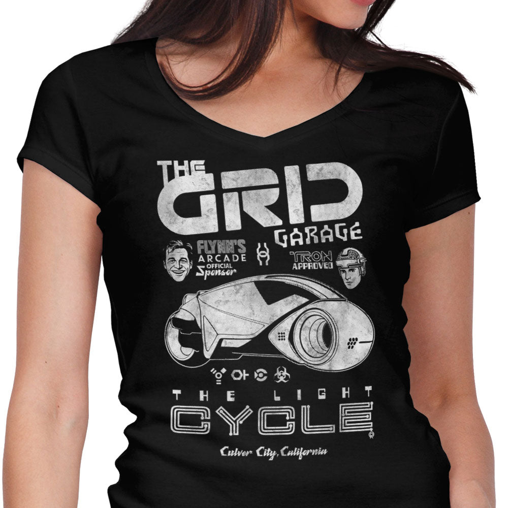 The Grid Garage Women's V-Neck - Adult & Kids T-Shirts, Sweatshirts & Hoodies apparel design preview 1
