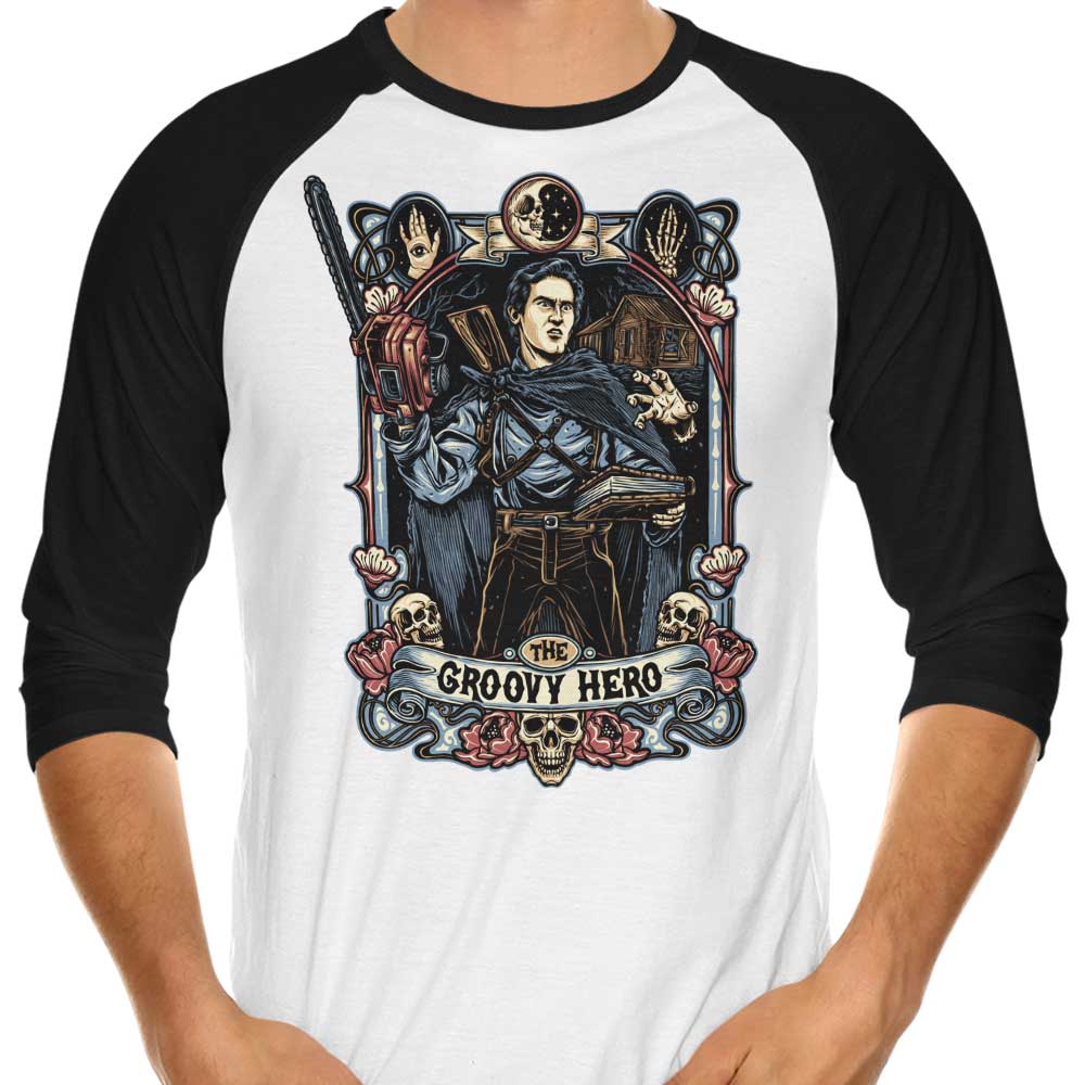 The Groovy Hero 3/4 Sleeve Raglan - Adult & Kids T-Shirts, Sweatshirts & Hoodies apparel design preview 1
