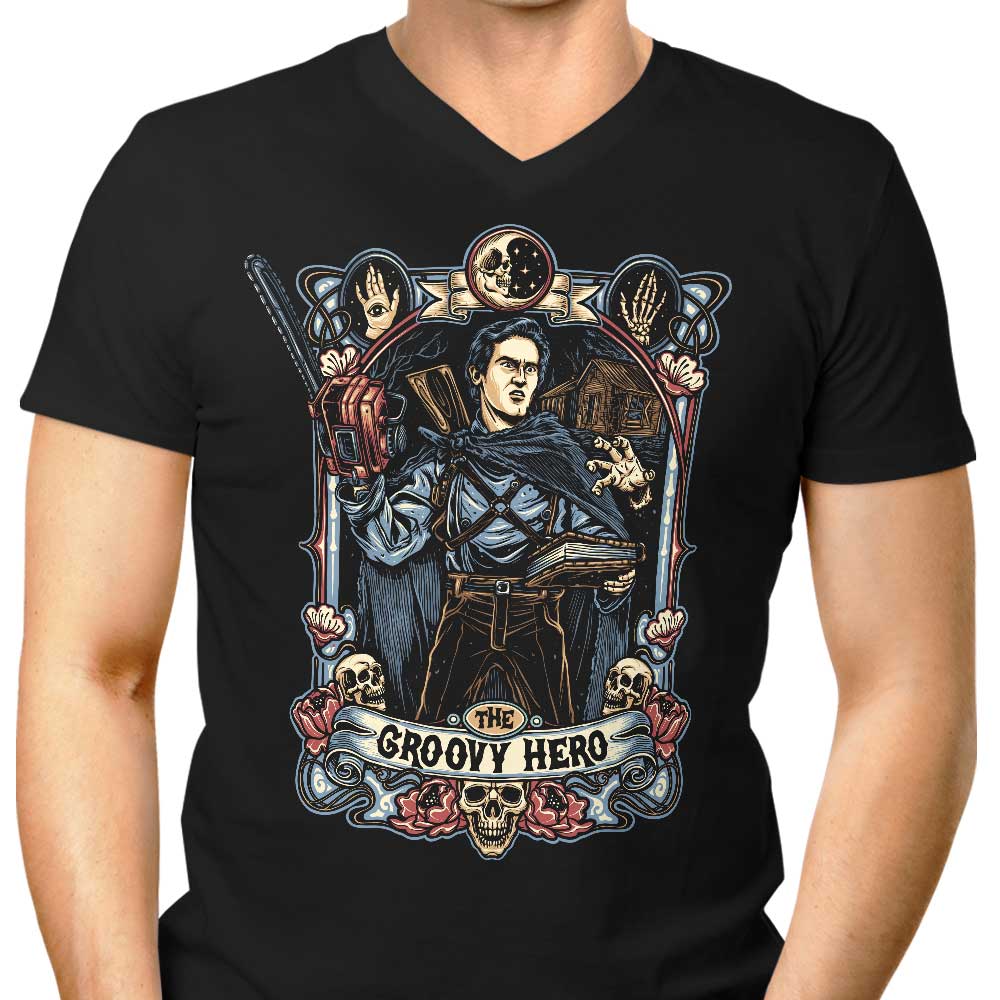 The Groovy Hero Men's V-Neck - Adult & Kids T-Shirts, Sweatshirts & Hoodies apparel design preview 1