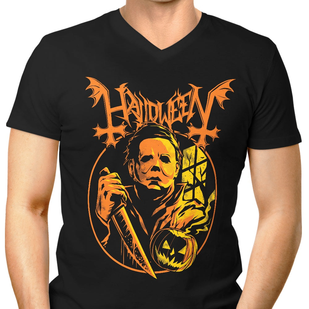 The Halloween Slasher Men's V-Neck - Adult & Kids T-Shirts, Sweatshirts & Hoodies apparel design preview 1
