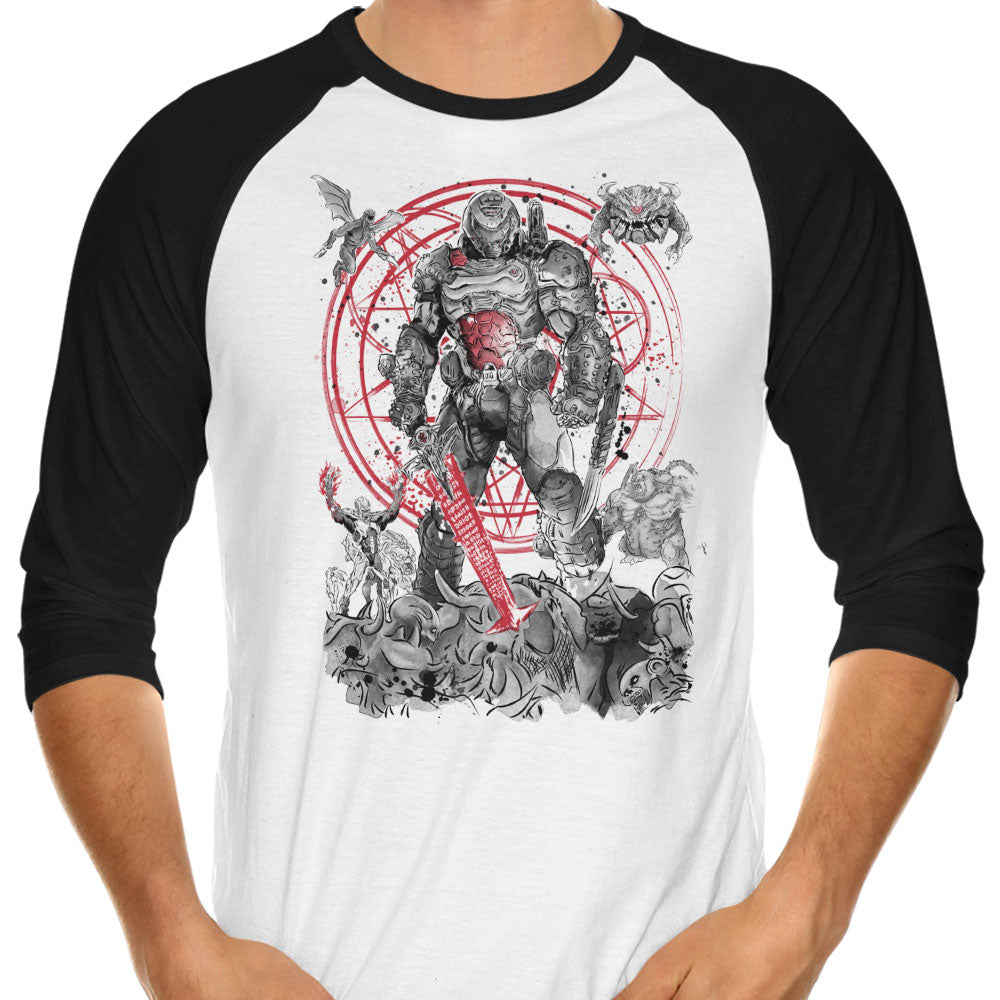 The Hell Walker 3/4 Sleeve Raglan - Adult & Kids T-Shirts, Sweatshirts & Hoodies apparel design preview 1