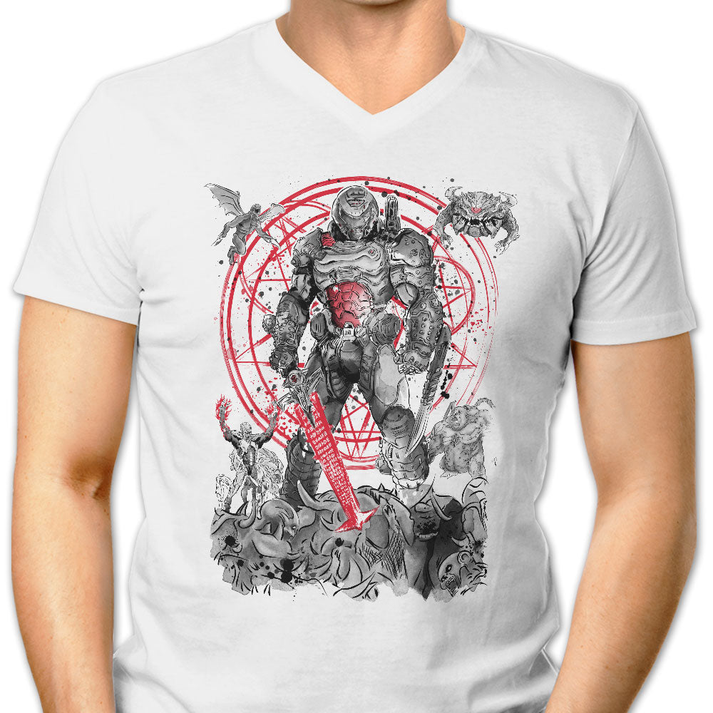 The Hell Walker Men's V-Neck - Adult & Kids T-Shirts, Sweatshirts & Hoodies apparel design preview 1
