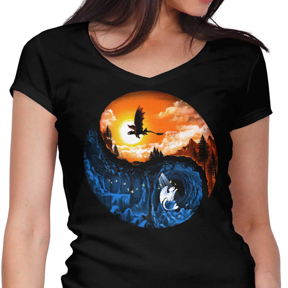 The Hidden World Women's V-Neck - Adult & Kids T-Shirts, Sweatshirts & Hoodies apparel design preview 1