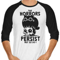 The Horror Survivor 3/4 Sleeve Raglan - Adult & Kids T-Shirts, Sweatshirts & Hoodies apparel design preview 1