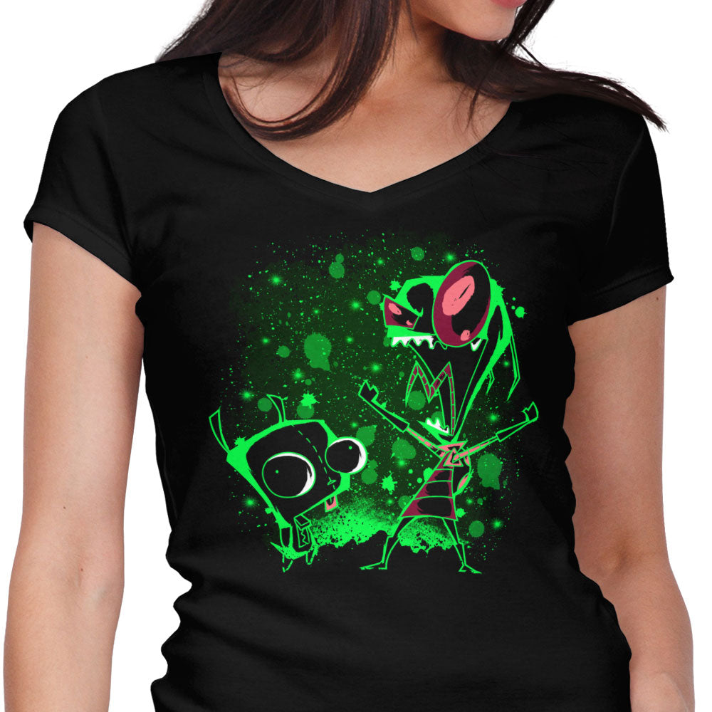 The Invaders Women's V-Neck - Adult & Kids T-Shirts, Sweatshirts & Hoodies apparel design preview 1