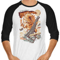 The Kaiju Croissant 3/4 Sleeve Raglan - Adult & Kids T-Shirts, Sweatshirts & Hoodies apparel design preview 1