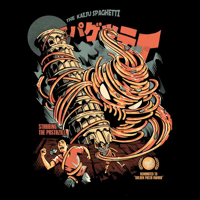 The Kaiju Spaghetti Women's Apparel - Adult & Kids T-Shirts, Sweatshirts & Hoodies apparel design preview 2