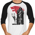 The King and Wolf 3/4 Sleeve Raglan - Adult & Kids T-Shirts, Sweatshirts & Hoodies apparel design preview 1