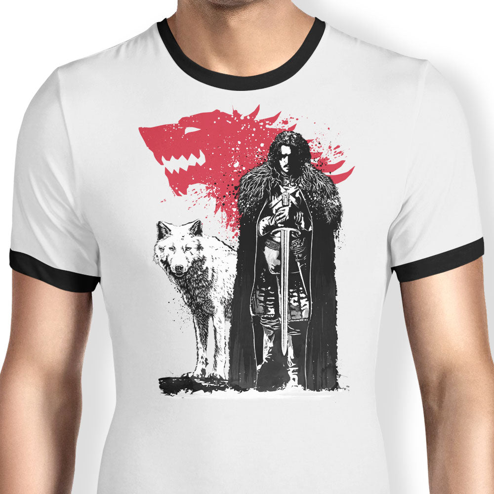 The King and Wolf Ringer - Adult & Kids T-Shirts, Sweatshirts & Hoodies apparel design preview 1