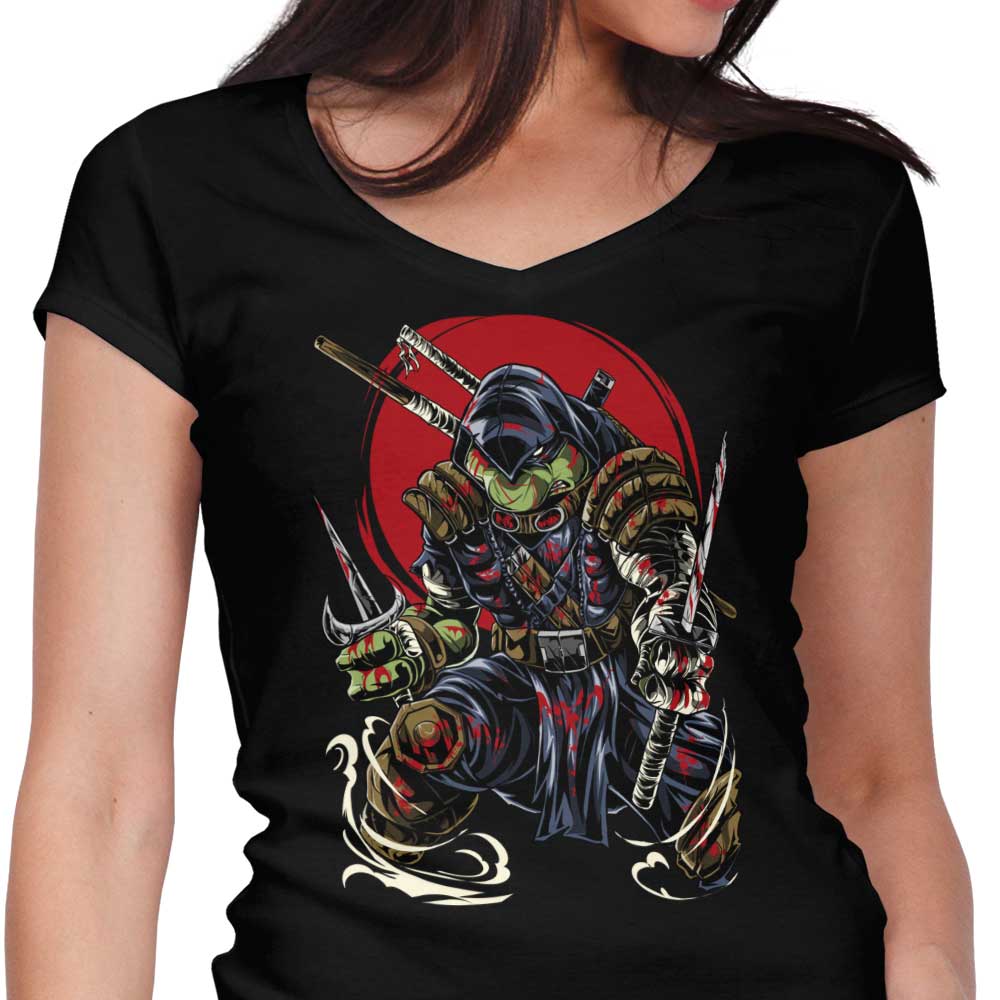 The Last Turtle Women's V-Neck - Adult & Kids T-Shirts, Sweatshirts & Hoodies apparel design preview 1