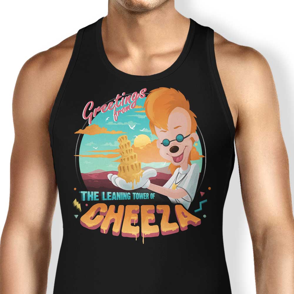 The Leaning Tower of Cheeza Tank Top - Adult & Kids T-Shirts, Sweatshirts & Hoodies apparel design preview 1