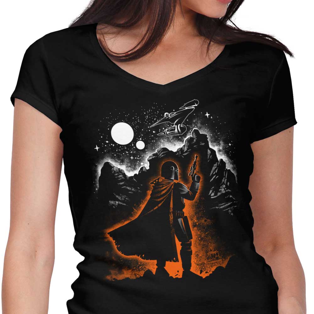 The Lone Hunter Women's V-Neck - Adult & Kids T-Shirts, Sweatshirts & Hoodies apparel design preview 1