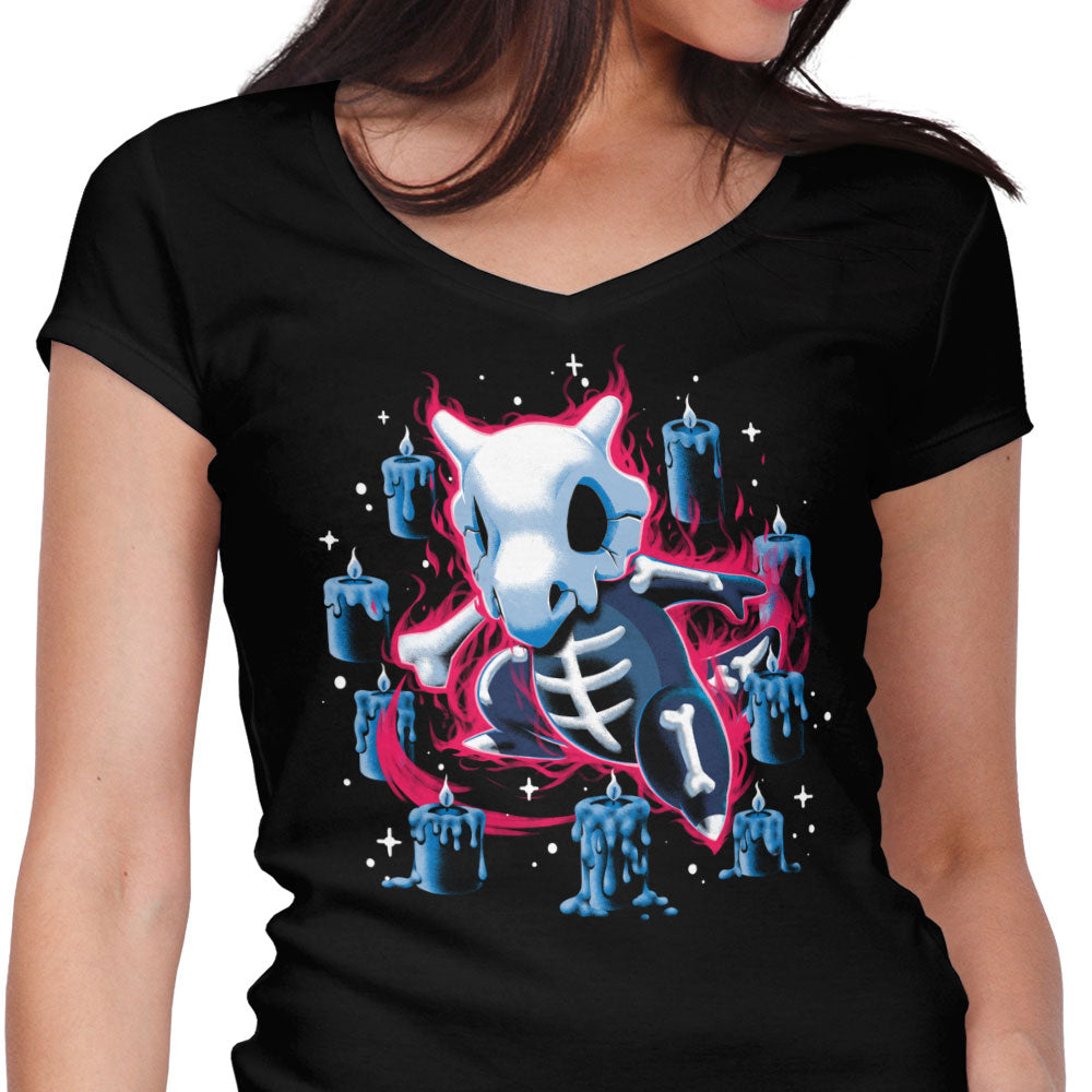 The Lonely Skeleton Women's V-Neck - Adult & Kids T-Shirts, Sweatshirts & Hoodies apparel design preview 1