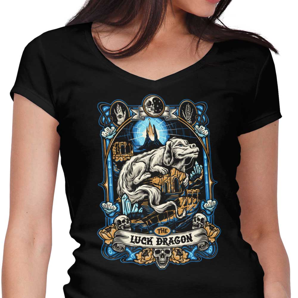 The Luck Dragon Women's V-Neck - Adult & Kids T-Shirts, Sweatshirts & Hoodies apparel design preview 1