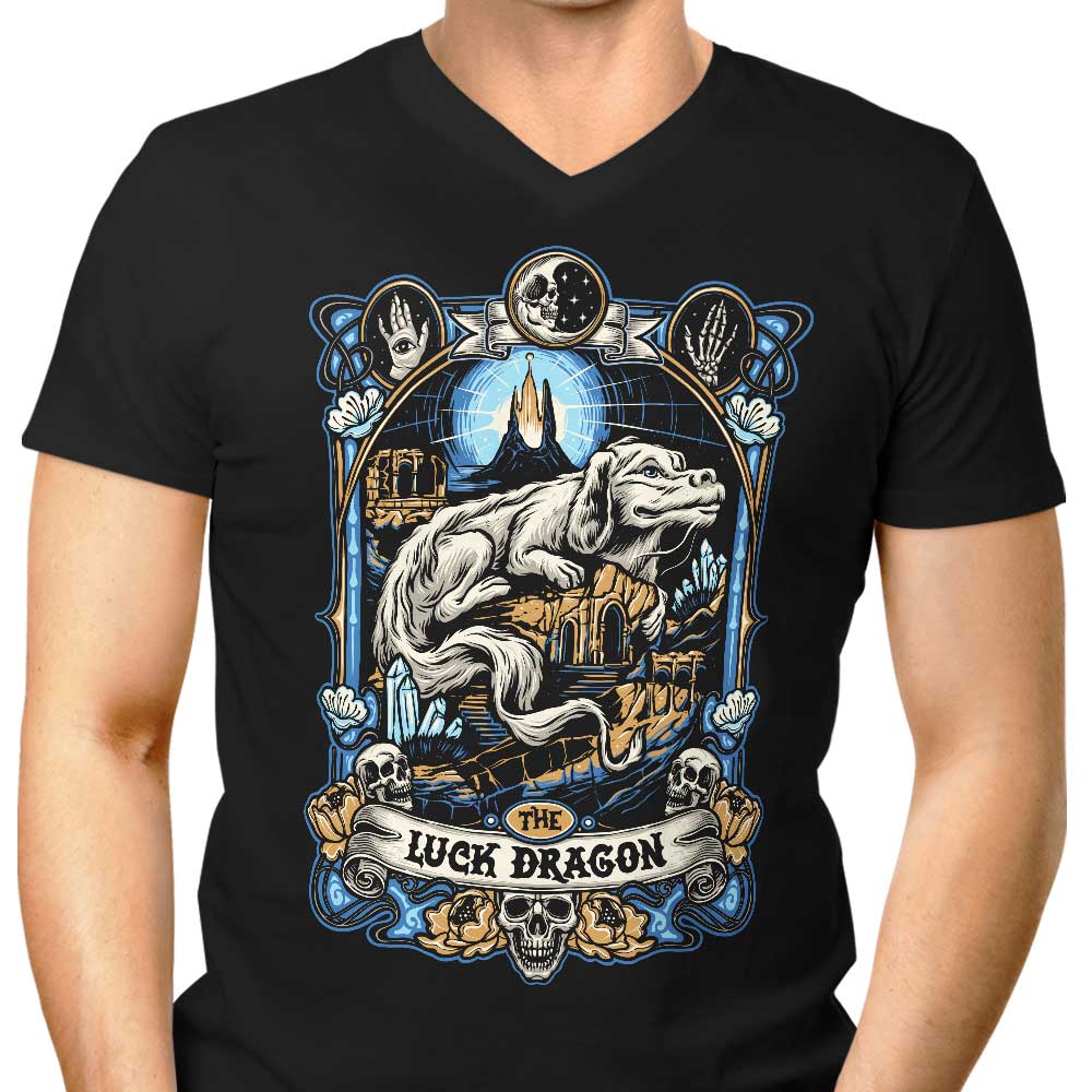 The Luck Dragon Men's V-Neck - Adult & Kids T-Shirts, Sweatshirts & Hoodies apparel design preview 1