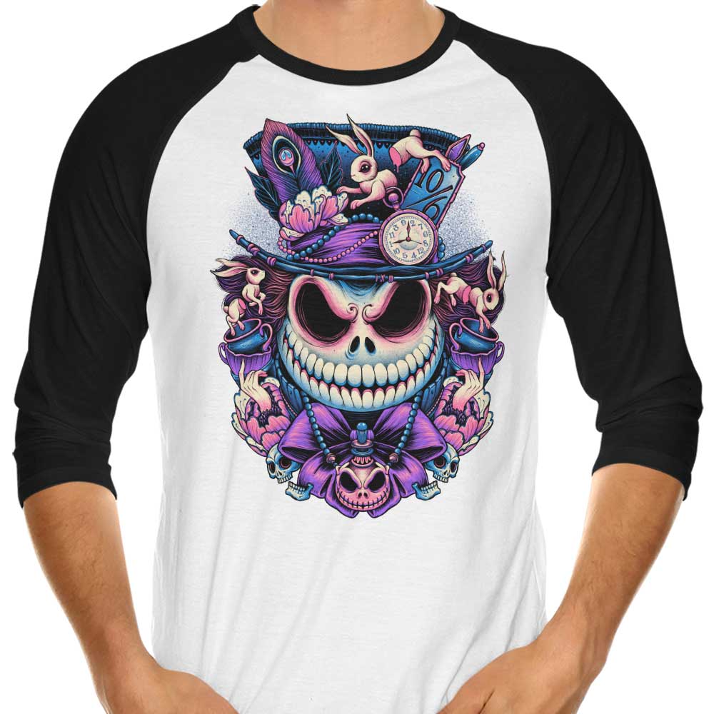 The Mad Skellington 3/4 Sleeve Raglan - Adult & Kids T-Shirts, Sweatshirts & Hoodies apparel design preview 1