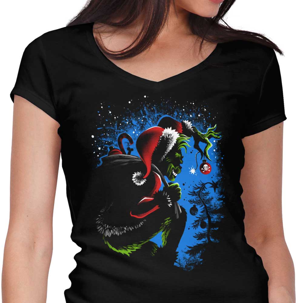 The Mean One Women's V-Neck - Adult & Kids T-Shirts, Sweatshirts & Hoodies apparel design preview 1