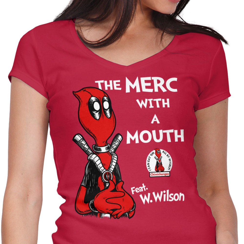 The Merc with a Mouth Women's V-Neck - Adult & Kids T-Shirts, Sweatshirts & Hoodies apparel design preview 1