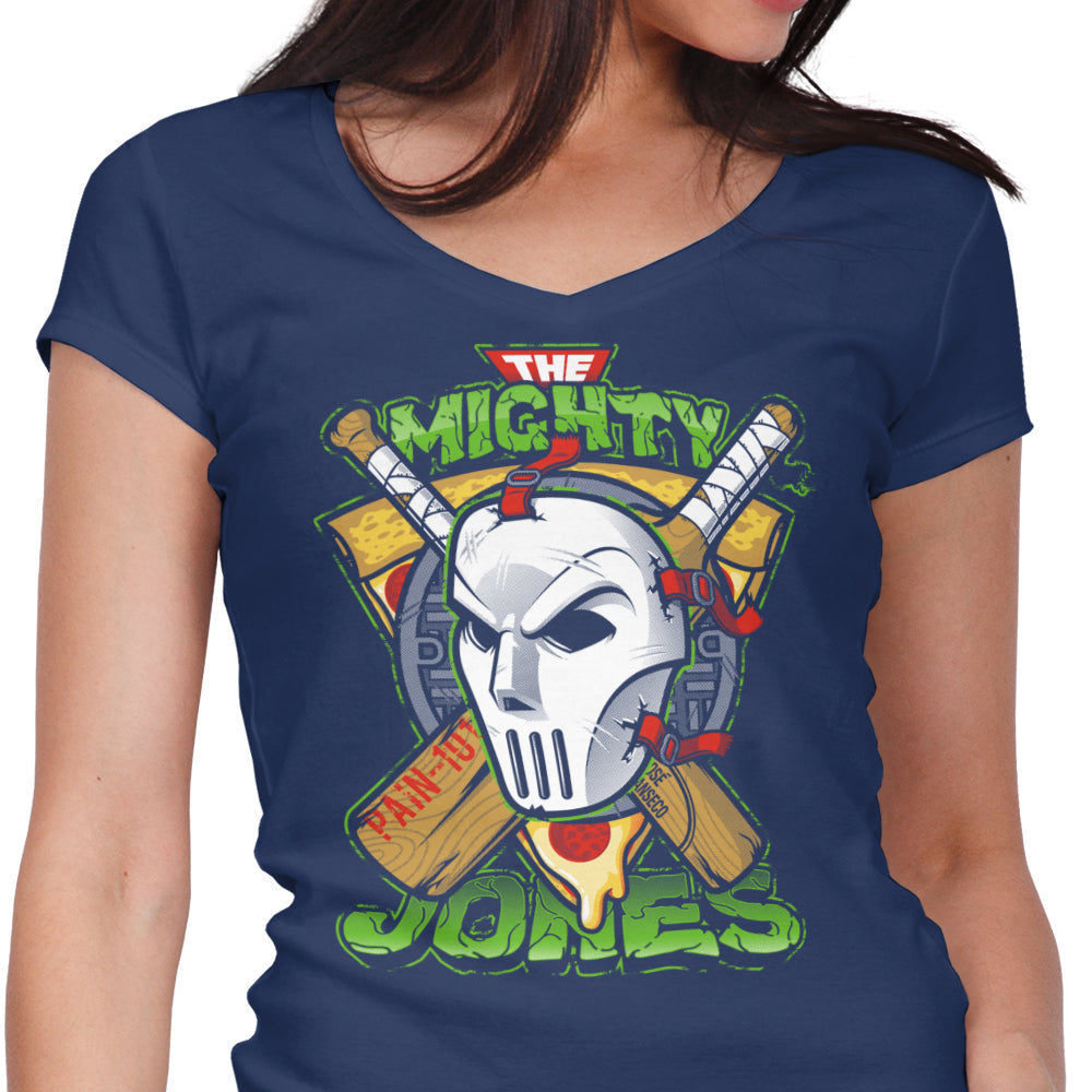 The Mighty Jones Women's V-Neck - Adult & Kids T-Shirts, Sweatshirts & Hoodies apparel design preview 1