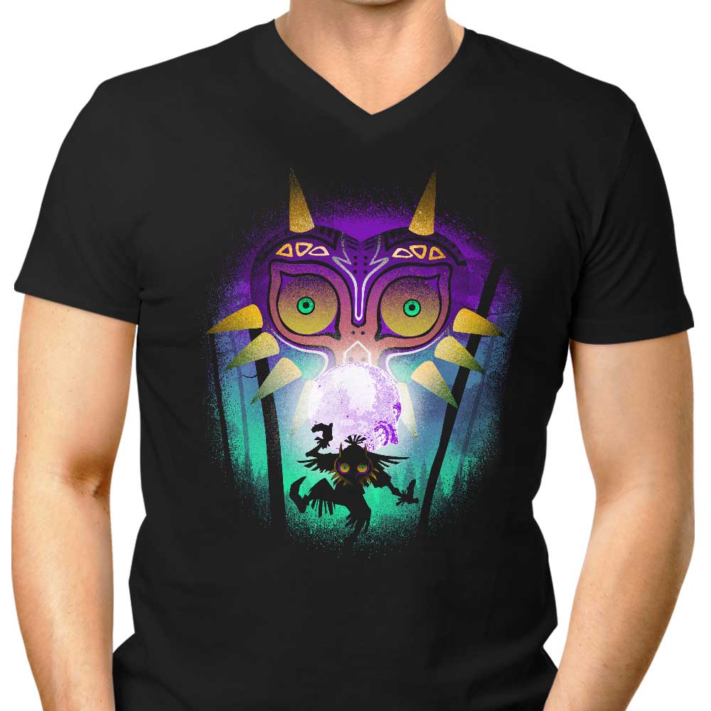 The Moon and Mask Men's V-Neck - Adult & Kids T-Shirts, Sweatshirts & Hoodies apparel design preview 1