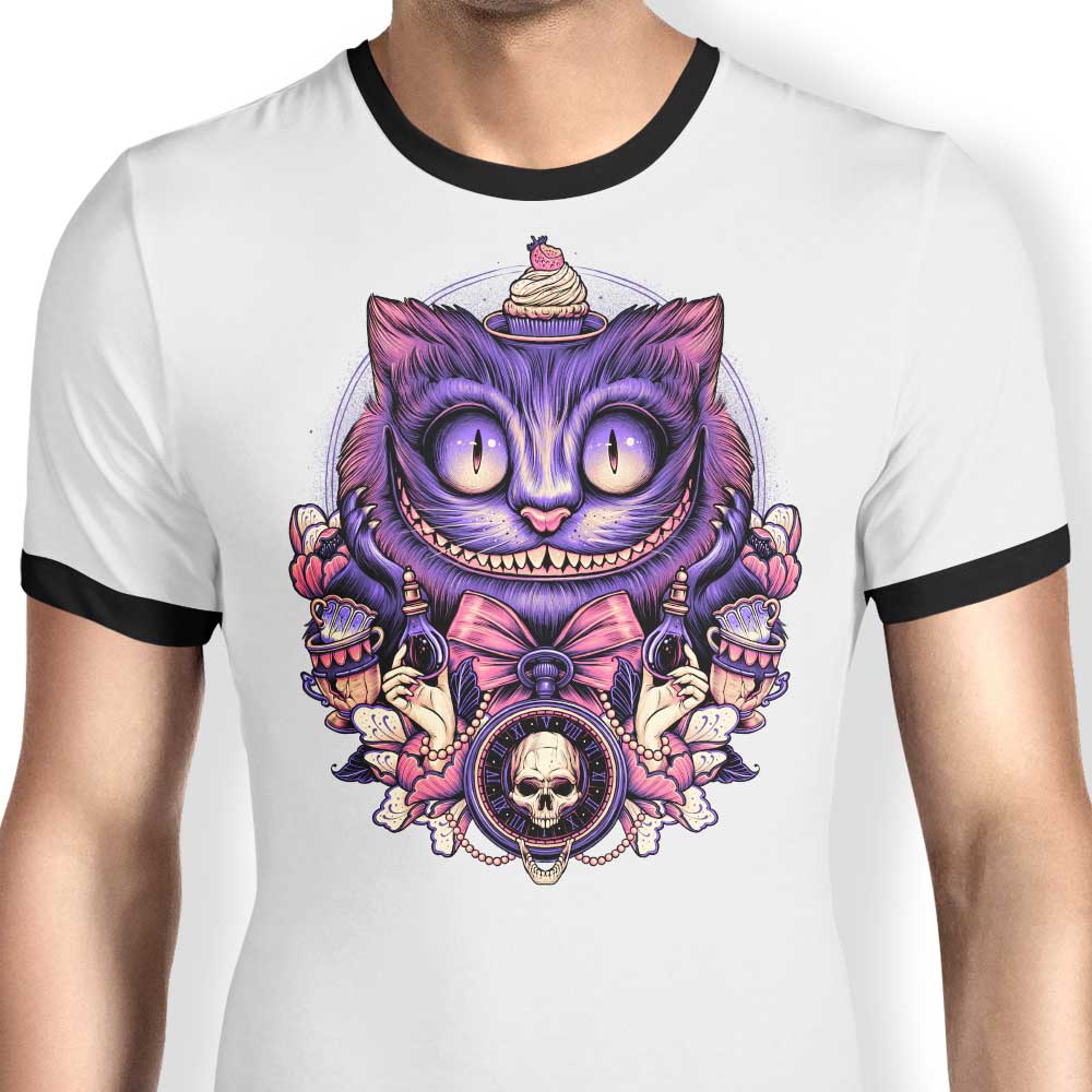 The Mysterious Smile Ringer - Adult & Kids T-Shirts, Sweatshirts & Hoodies apparel design preview 1