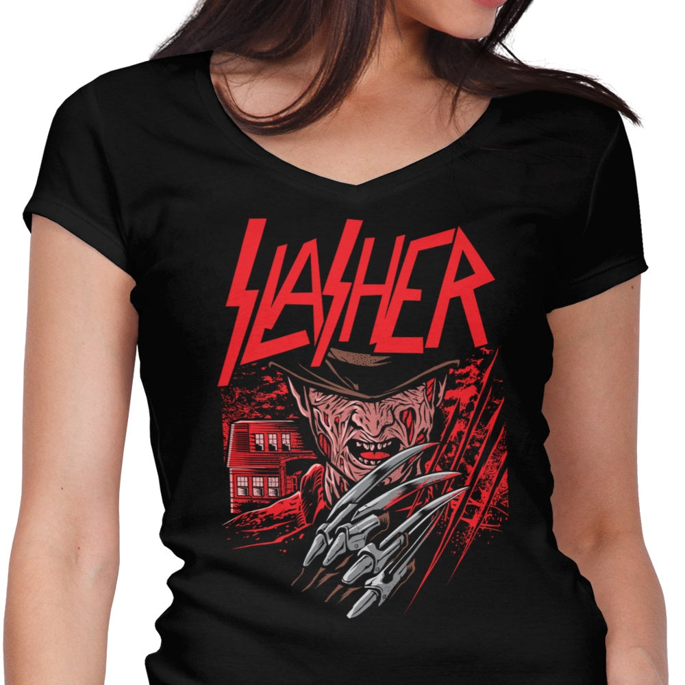 The Nightmare Slasher Women's V-Neck - Adult & Kids T-Shirts, Sweatshirts & Hoodies apparel design preview 1