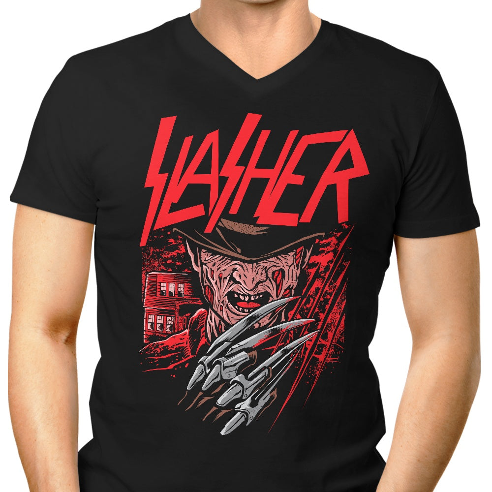 The Nightmare Slasher Men's V-Neck - Adult & Kids T-Shirts, Sweatshirts & Hoodies apparel design preview 1