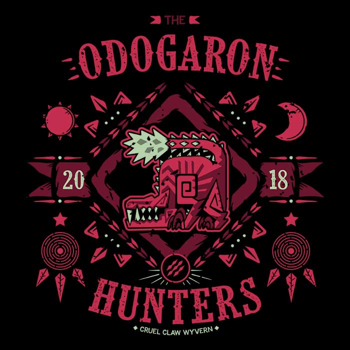 The Odogaron Hunters Women's V-Neck - Adult & Kids T-Shirts, Sweatshirts & Hoodies apparel design preview 2