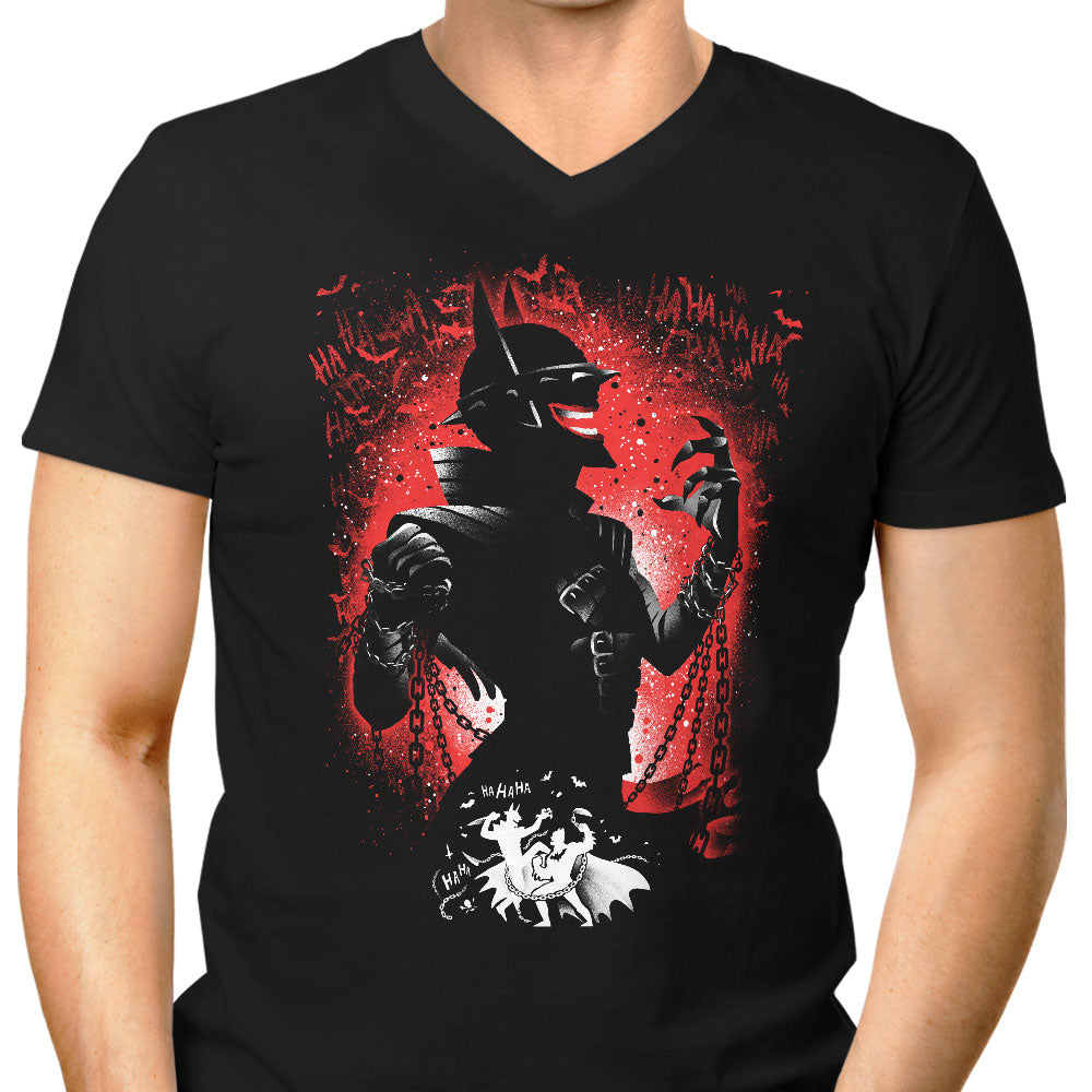 The One Who Laughs Men's V-Neck - Adult & Kids T-Shirts, Sweatshirts & Hoodies apparel design preview 1