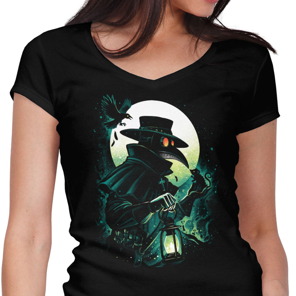 The Plague Doctor Women's V-Neck - Adult & Kids T-Shirts, Sweatshirts & Hoodies apparel design preview 1
