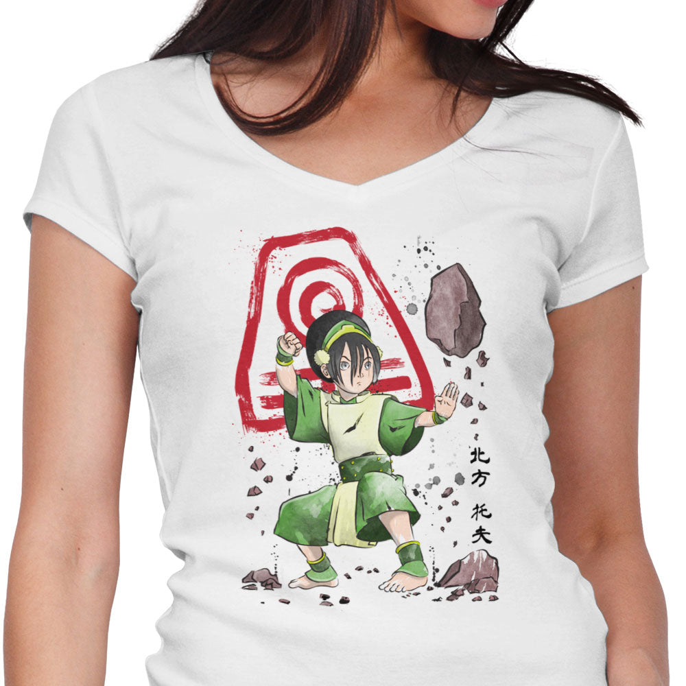 The Power of Earth Kingdom Women's V-Neck - Adult & Kids T-Shirts, Sweatshirts & Hoodies apparel design preview 1