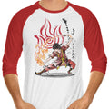 The Power of Fire Nation 3/4 Sleeve Raglan - Adult & Kids T-Shirts, Sweatshirts & Hoodies apparel design preview 1
