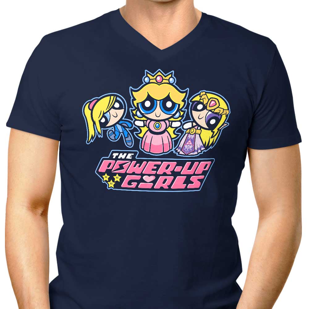 The Power Up Girls Men's V-Neck - Adult & Kids T-Shirts, Sweatshirts & Hoodies apparel design preview 1