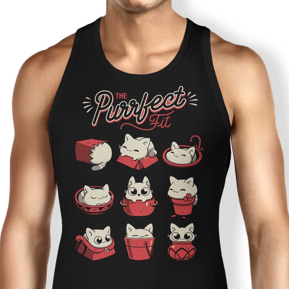 The Purrfect Fit Tank Top - Adult & Kids T-Shirts, Sweatshirts & Hoodies apparel design preview 1