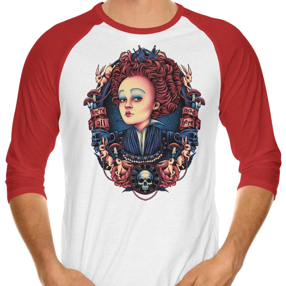 The Queen in Red 3/4 Sleeve Raglan - Adult & Kids T-Shirts, Sweatshirts & Hoodies apparel design preview 1