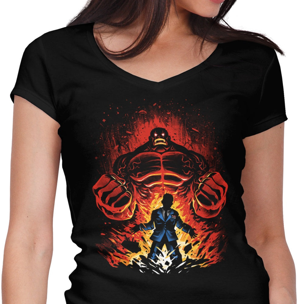 The Red Nightmare Women's V-Neck - Adult & Kids T-Shirts, Sweatshirts & Hoodies apparel design preview 1