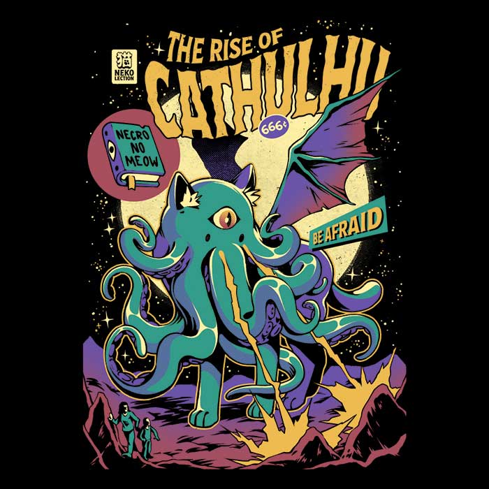 The Rise of Cathulhu - Adult & Kids T-Shirts, Sweatshirts & Hoodies apparel design preview 2
