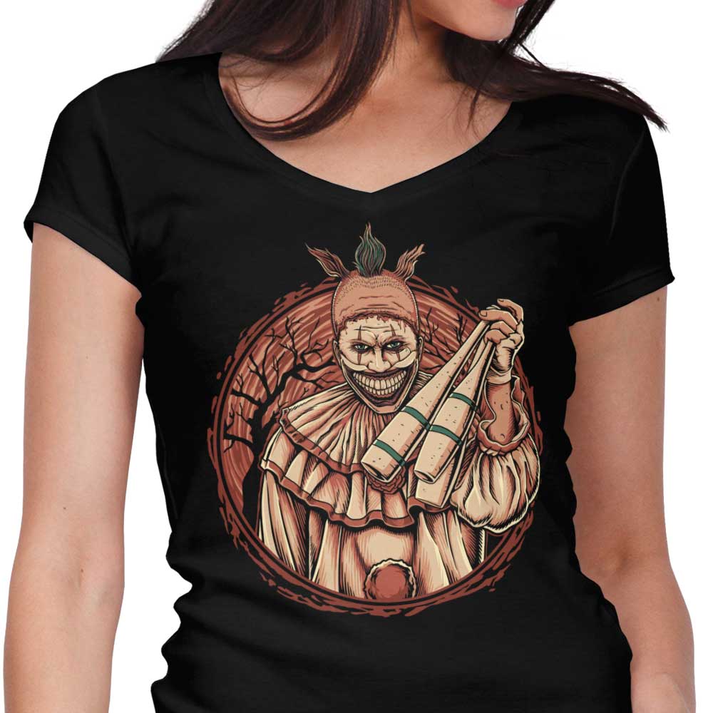 The Split Smile Women's V-Neck - Adult & Kids T-Shirts, Sweatshirts & Hoodies apparel design preview 1