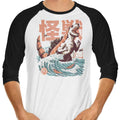 The Sushizilla 3/4 Sleeve Raglan - Adult & Kids T-Shirts, Sweatshirts & Hoodies apparel design preview 1
